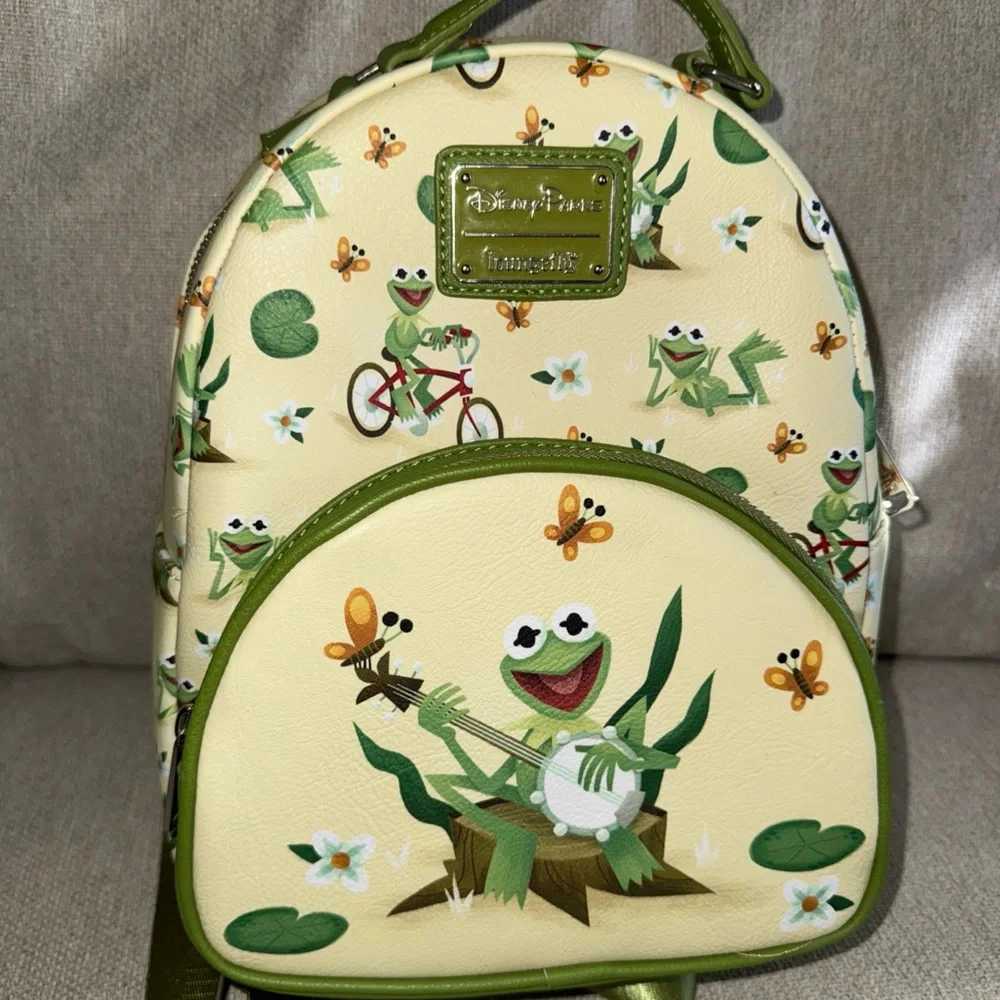 Walt Disney World Parks Muppets Kermit The Frog Mini Loungefly Backpack EUC